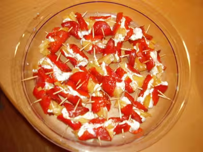 Amuses bouche: Poivrons farcis au melon et chèvre par saliha