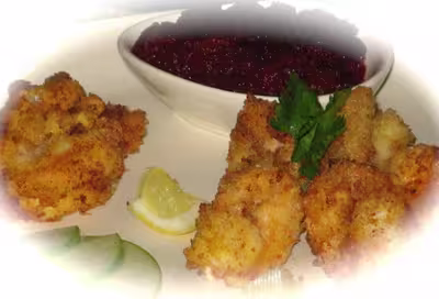 Crevettes croustillantes, sauce betterave