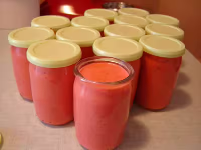 Petits pots de fraises maison