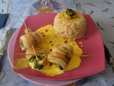 Filets de colin sauce safranée