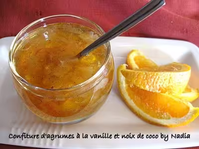 Confiture d'agrumes, vanille et noix de coco