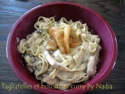 Tagliatelles et boursin au curry