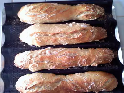 Pain: Baguettes sans pétrir