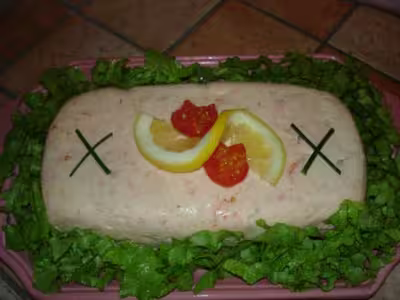 Terrine de crevettes au saumon et saumon fumé par jumalou