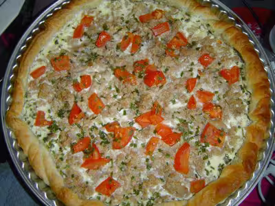 Tarte fine tomates et thon