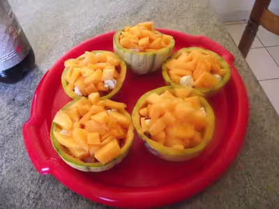 Melon au jambon de pays et fromage