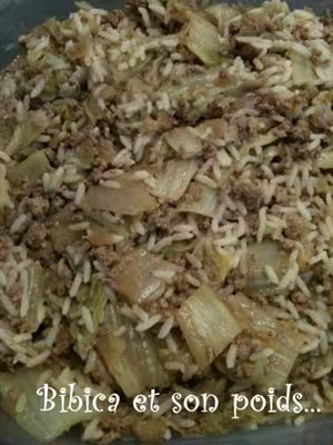 WW: Chou chinois, riz basmati et viande hachée (PP)
