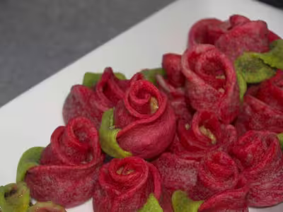 Roses aux cacahuètes et lait concentré