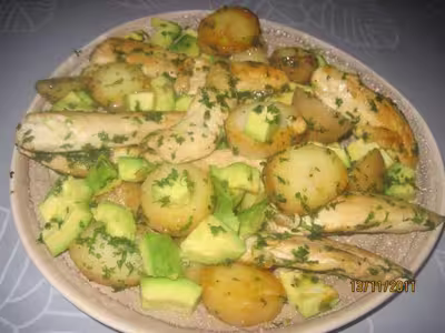 Aiguillettes de poulet à l'avocat.persillé