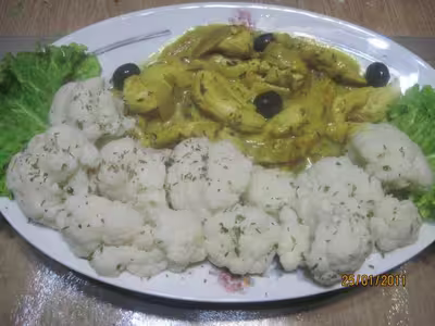 Aiguillettes de poulet au chou-fleur, sauce curry par Tatie21