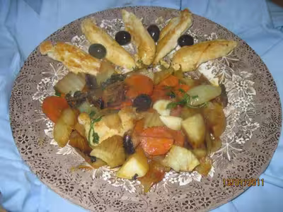 Aiguillettes de poulet aux légumes
