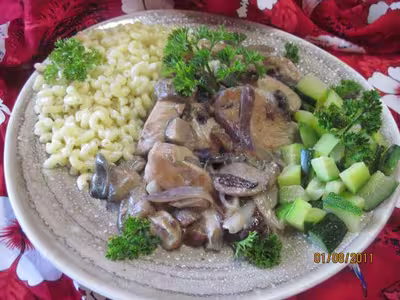 Blancs de poulet aux cocktail de champignons
