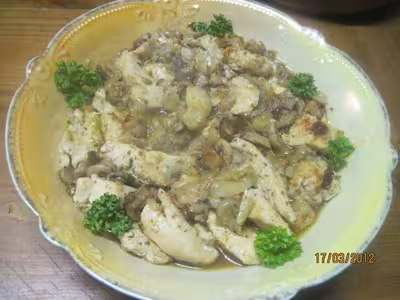 Blancs de poulet aux navets et champignons