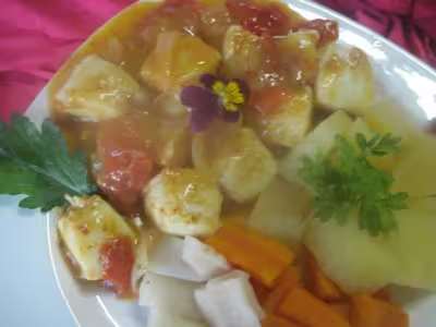 Blancs de seiche sauce tomates au vin blanc