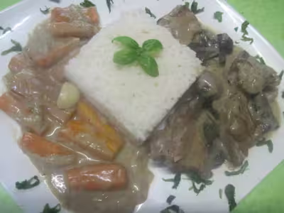 Blanquette de veau aux légumes et champignons