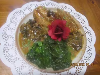 Blanquette de veau avec os aux épinards