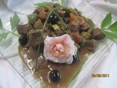 Bourguignon aux trio de légumes et sauce massalé
