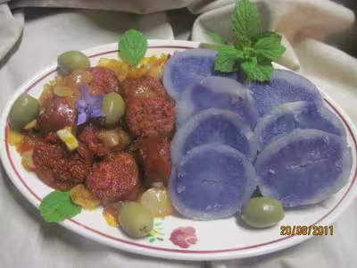 Chorizo aux pommes de terre bleues d'Auvergne