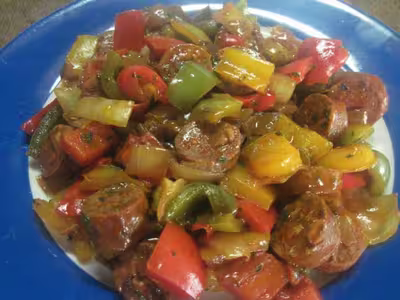 Chorizo aux poivrons tricolores et marmite de légumes
