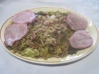 Chou vert aux lardons fumés