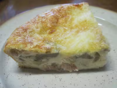 Clafoutis au saumon et champignons