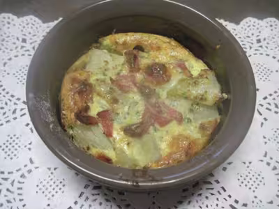 Clafoutis aux endives. bacon. parmesan