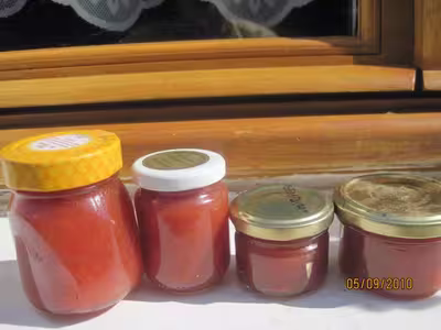 Confiture de raisin blanc et prunes rosées