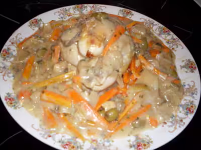 Coquelet aux légumes