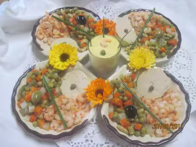 Coquilles garnies et foie gras