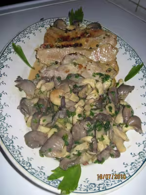 Côtelettes de veau aux pleurotes en sauce