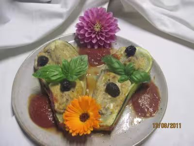 Courgettes farcies au poisson et anchois