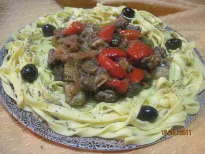 Couronne de tagliatelles et légumes