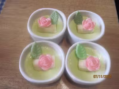 Crème à la pistache et bananes par Tatie21