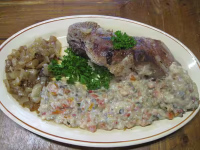Cuisse de dinde à la béchamel aux petits légumes