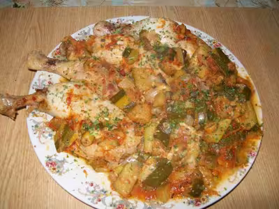 Cuisses de poulet et courgettes cuisinées par Tatie21