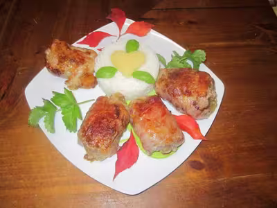 Escalopes de jambon garnies
