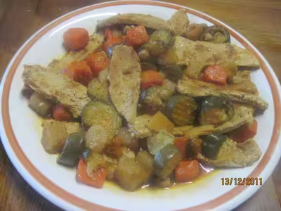 Escalopes de porc aux légumes de couscous