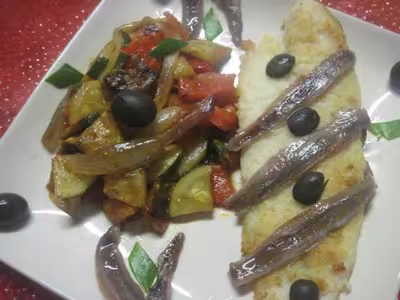 Filets de pangas aux légumes et anchois