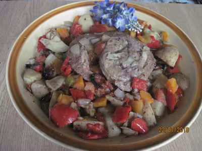 Flanchet de boeuf aux légumes en cocotte au four