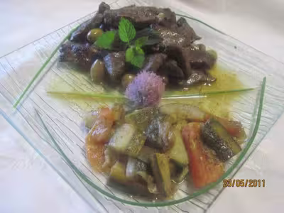 Foie de porc aux légumes