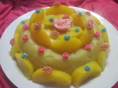 Gâteau aux pêches au sirop micro-onde