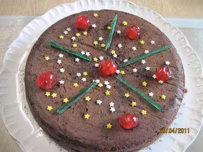 Gâteau au chocolat et fruits confits