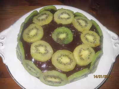 Gâteau aux kiwis, nappage chocolat