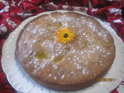 Gâteau aux pêches jaunes