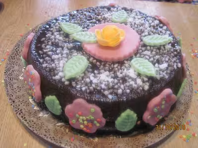 Gâteau sans cuisson,spéculoos, nappage chocolat