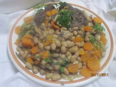 Gite de boeuf aux haricots paimpol et carottes