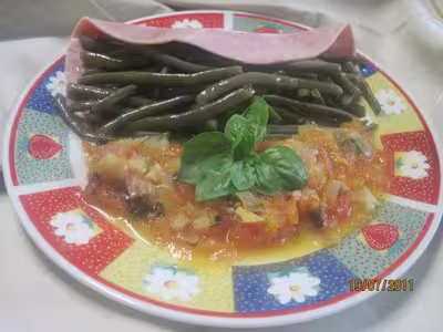 Jambon garni aux haricots