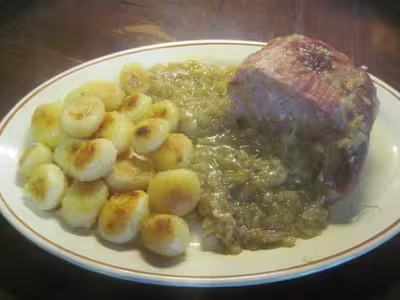 Kassler aux oignons et pommes de terre