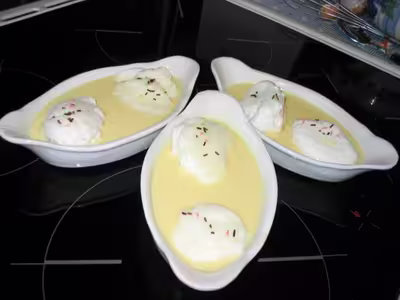 Oeufs à la neige, crème Anglaise