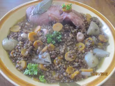 Longe de porc aux lentilles